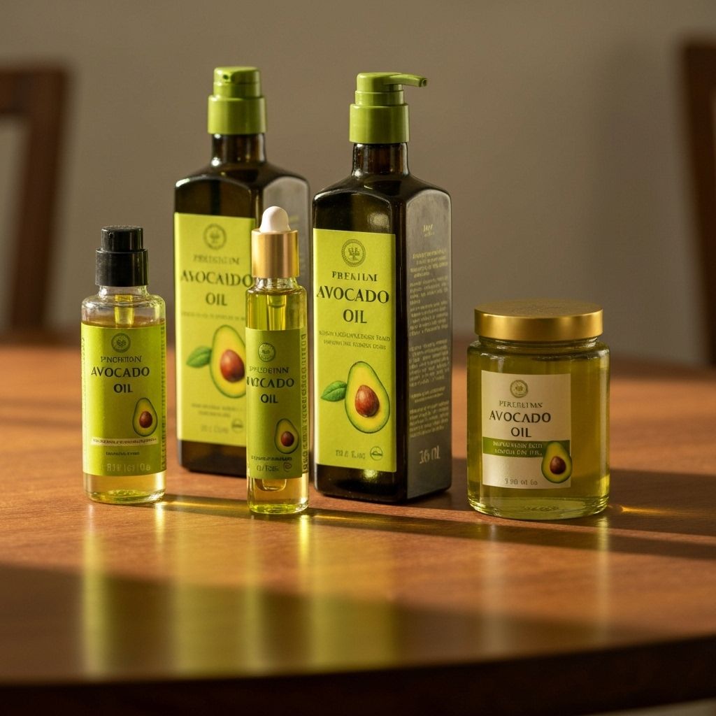 Premium avocado oil bottles